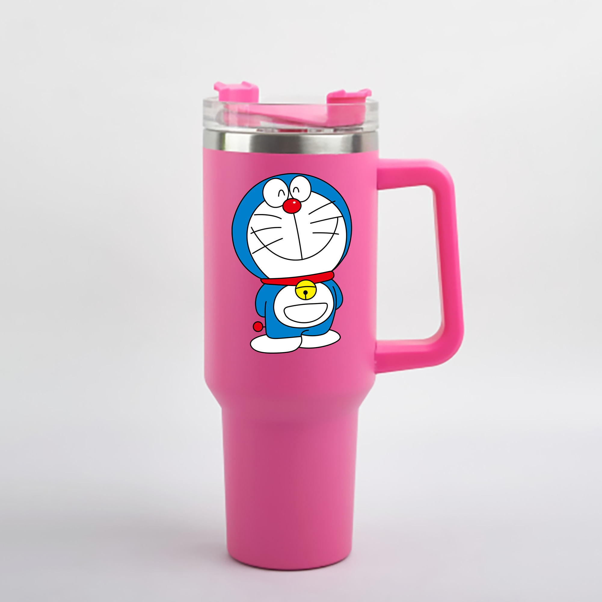 （画像用） ドラえもん Doraemon 1200mL車用タンブラー - クリスタルステッカー（プラスチックストロー付き）